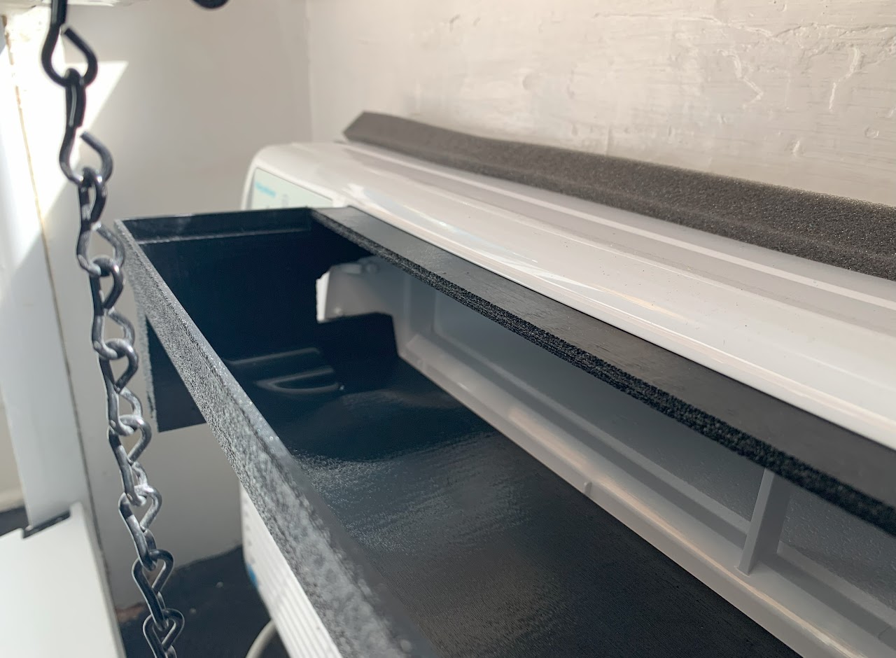 Installed vent close-up from inside cabinet